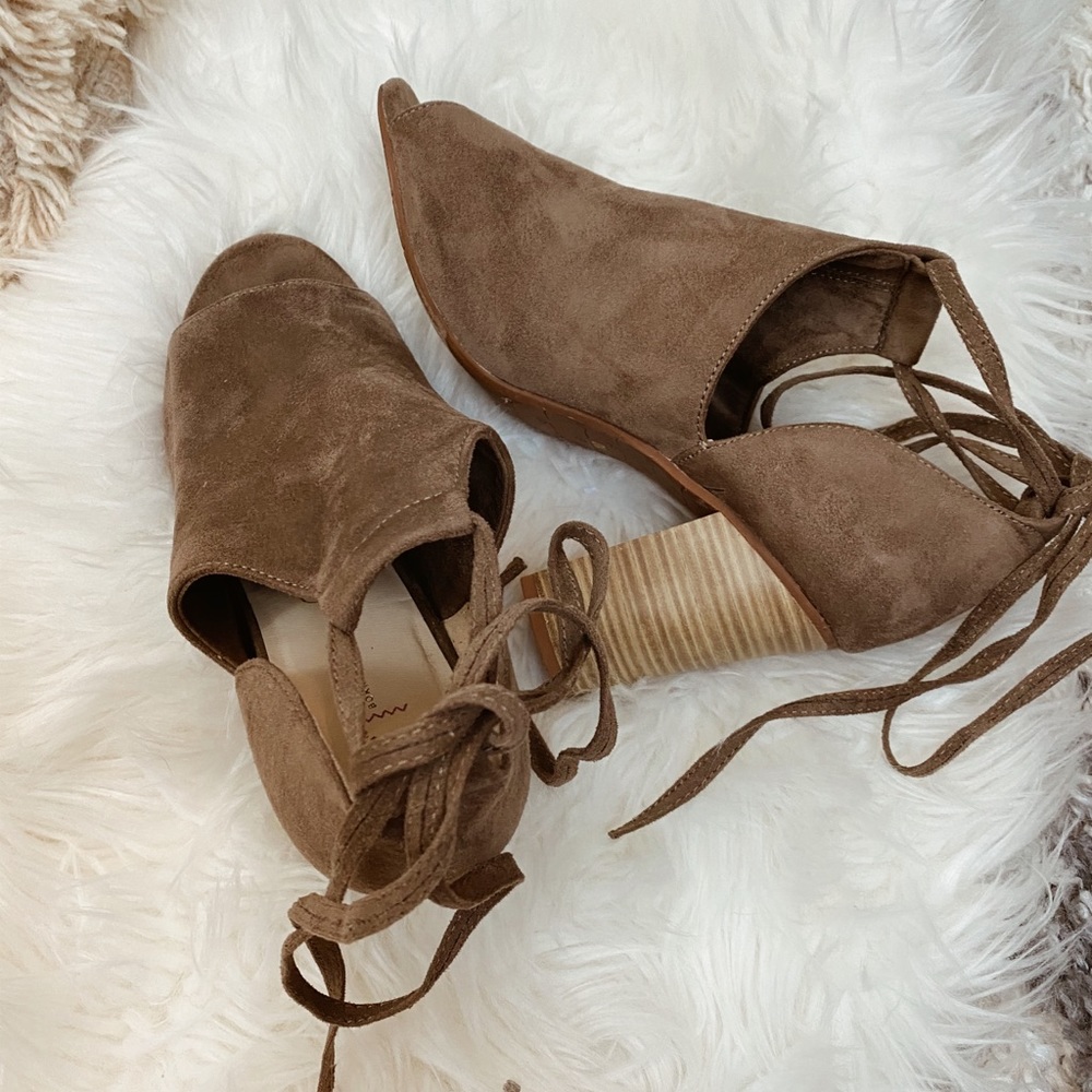 Suede Block Heels - Picture 4 of 5
